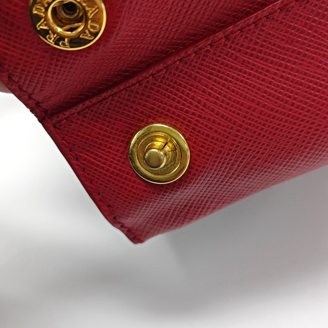 Galleria Super Mini en piel de becerro Saffiano roja