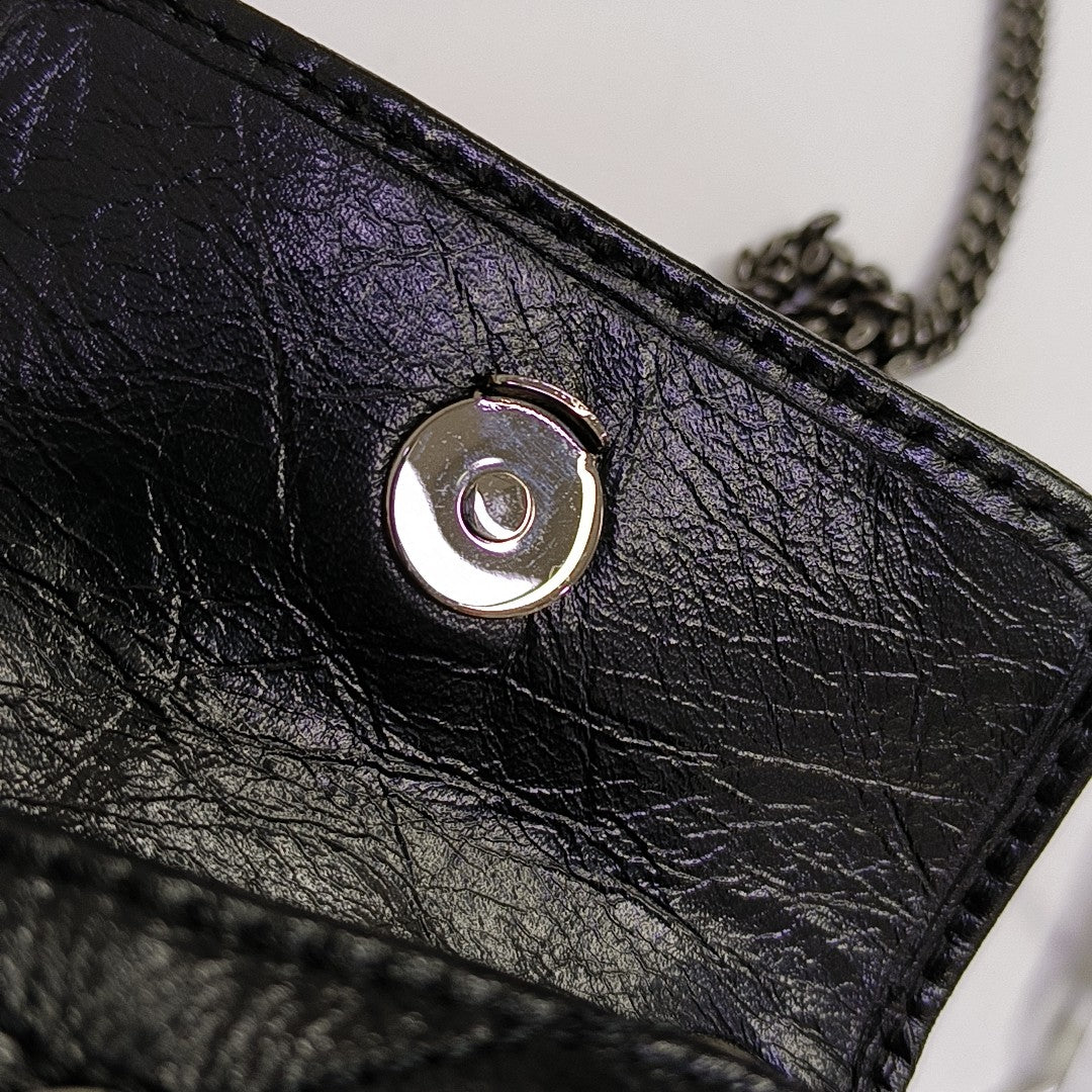 NIKI Chevron Calfskin Black