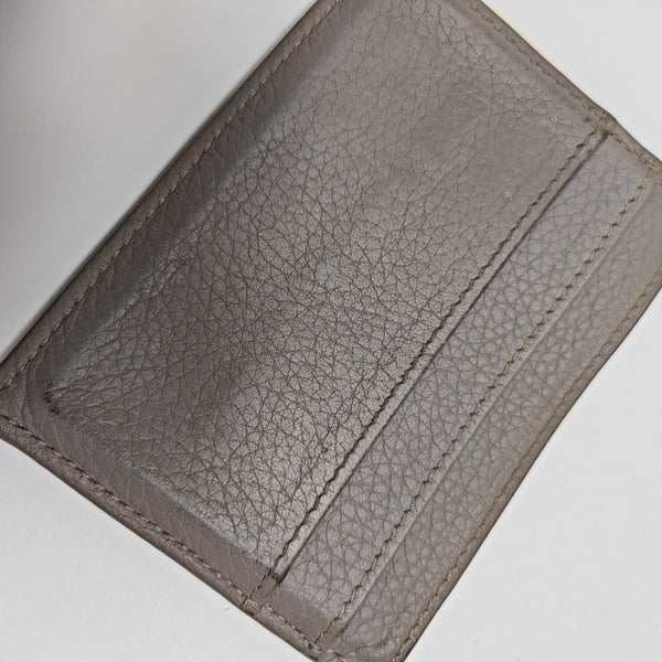 Leather Card Holder Gray