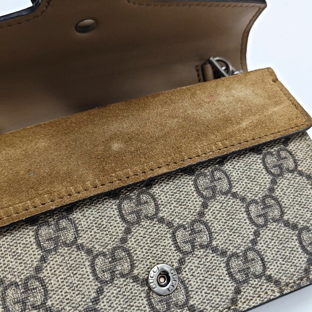 Dionysus Super Mini Monogram Lona Revestida Beige