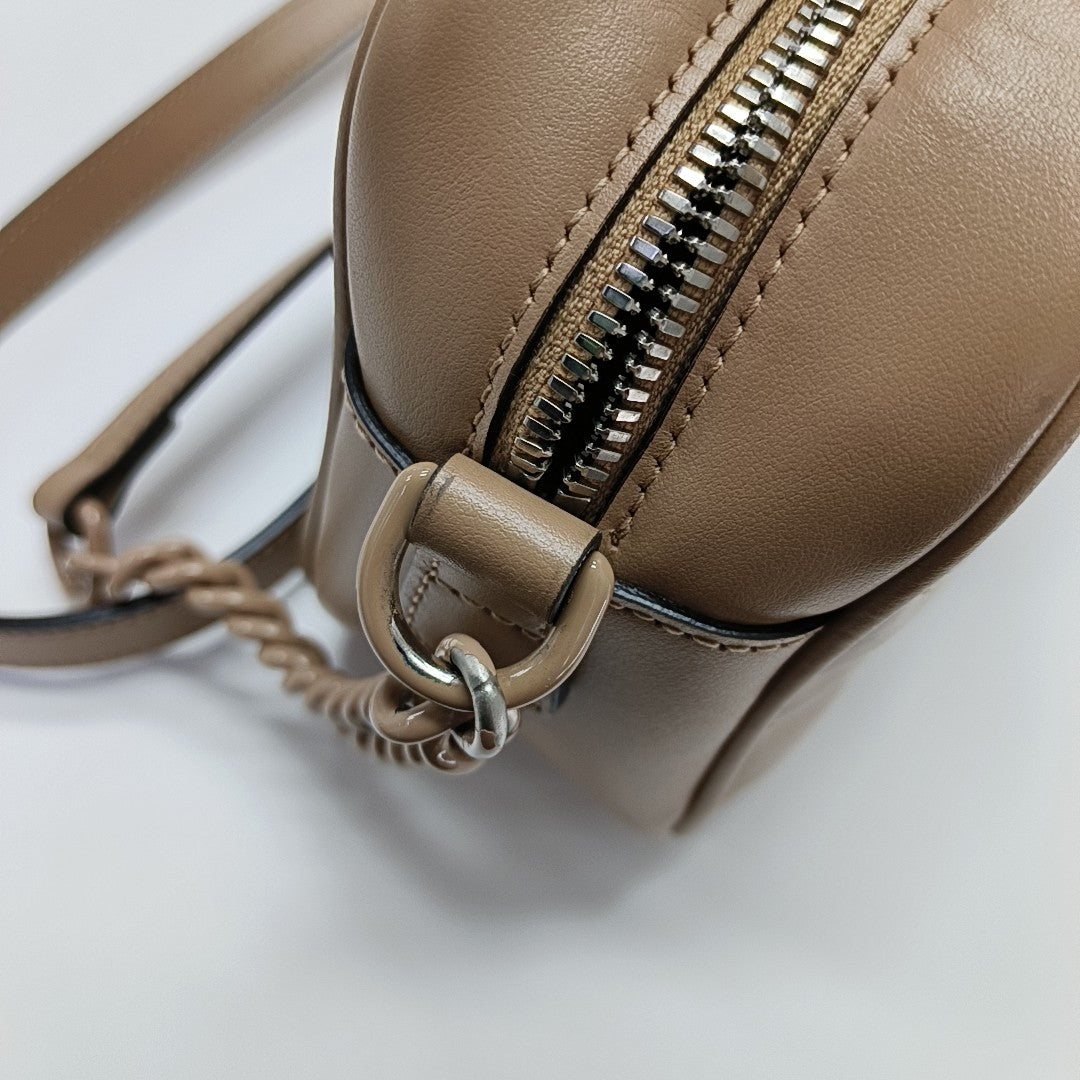 GG Marmont Small Quilted Calfskin Brown