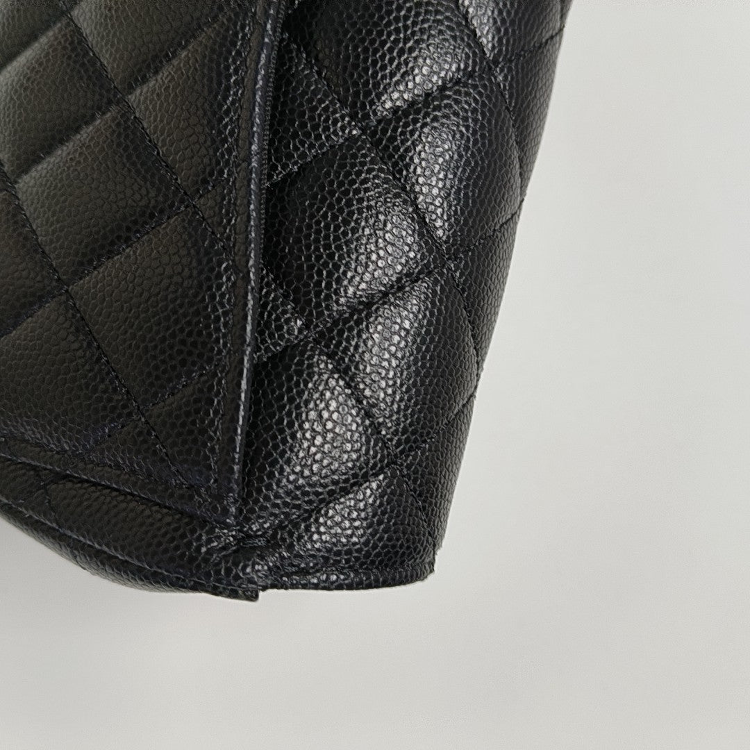 CLASSIC FLAP Super Mini Quilted Grained Calfskin Black