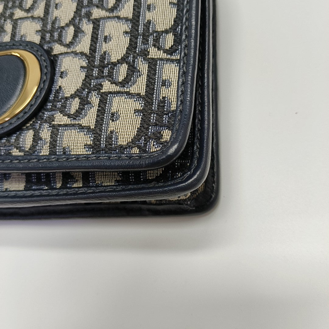 30 Montaigne Mini Oblique Canvas Blue