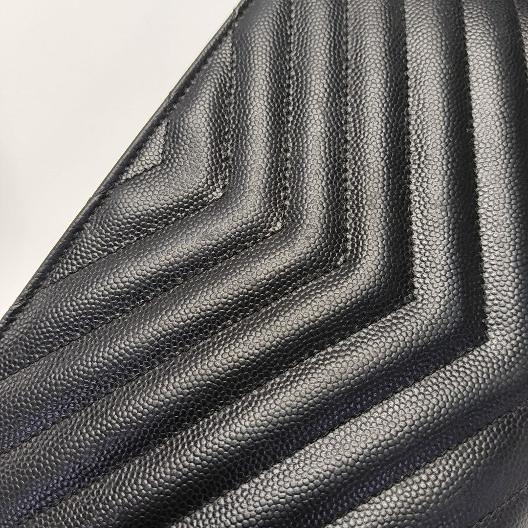 MONOGRAM WOC Chevron Calfskin Black