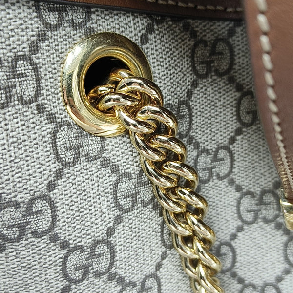 Padlock Medium Monogram Coated Canvas Beige