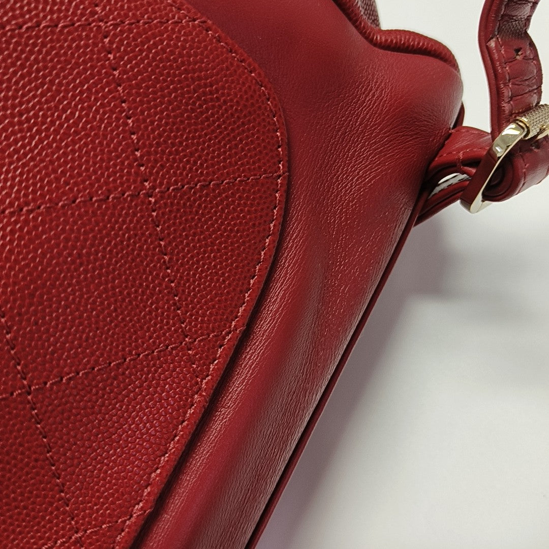 BUSINESS AFFINITY Quilted Grained Calfskin Red