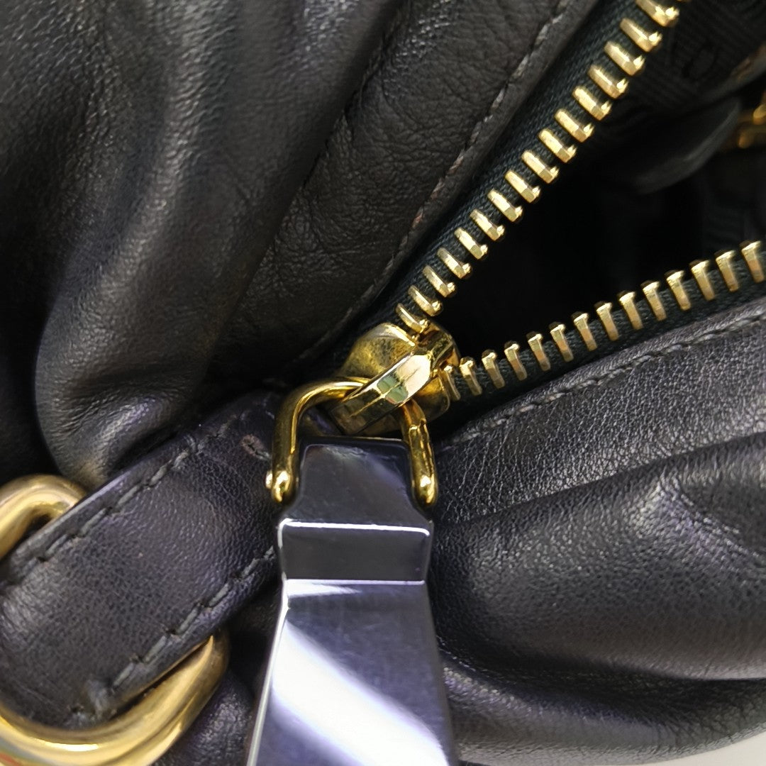 Quilted Calfskin Shoulder Bag Black