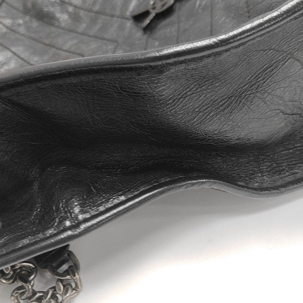 NIKI Medium Chevron Calfskin Black