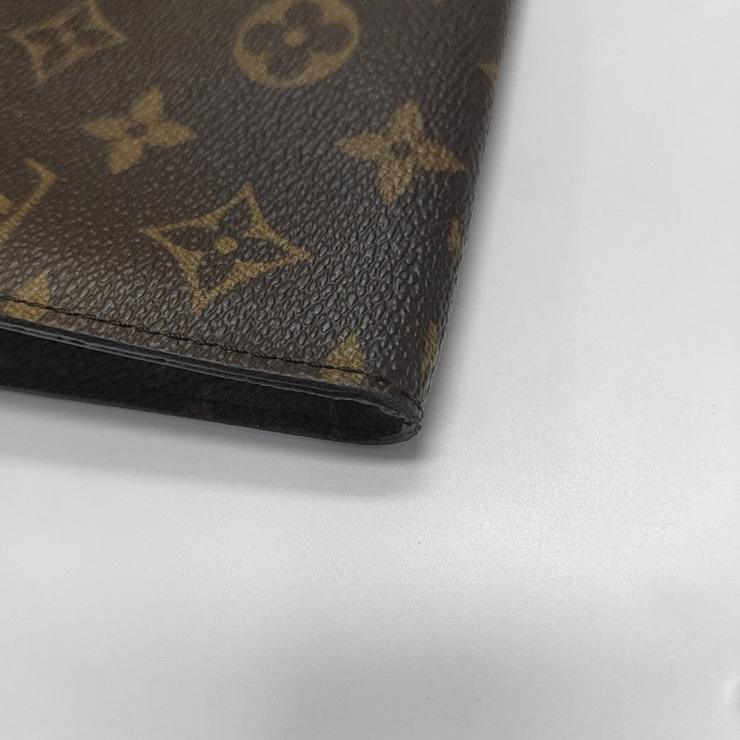 Monogram Coated Canvas Clutch Brown