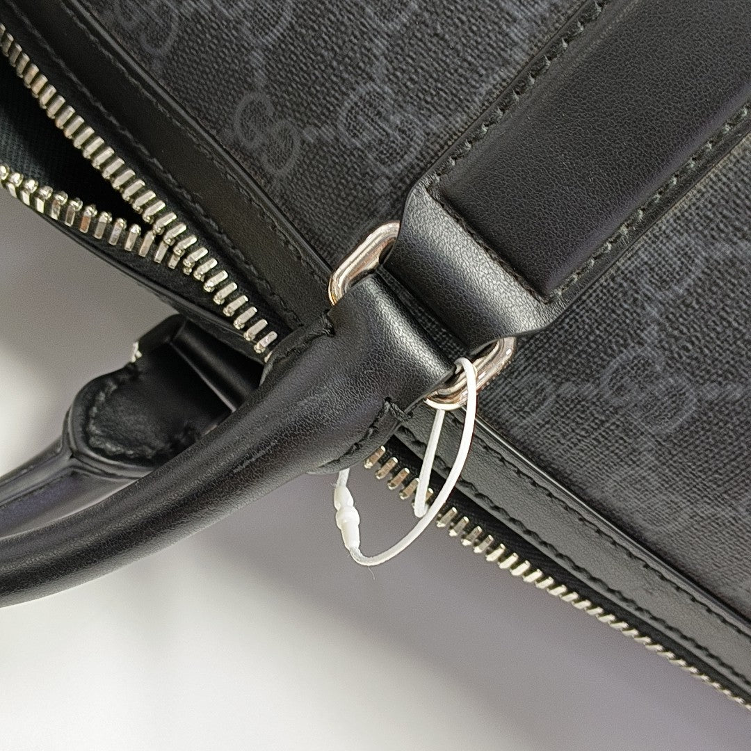 Monogram Coated Canvas Shoulder Bag Black