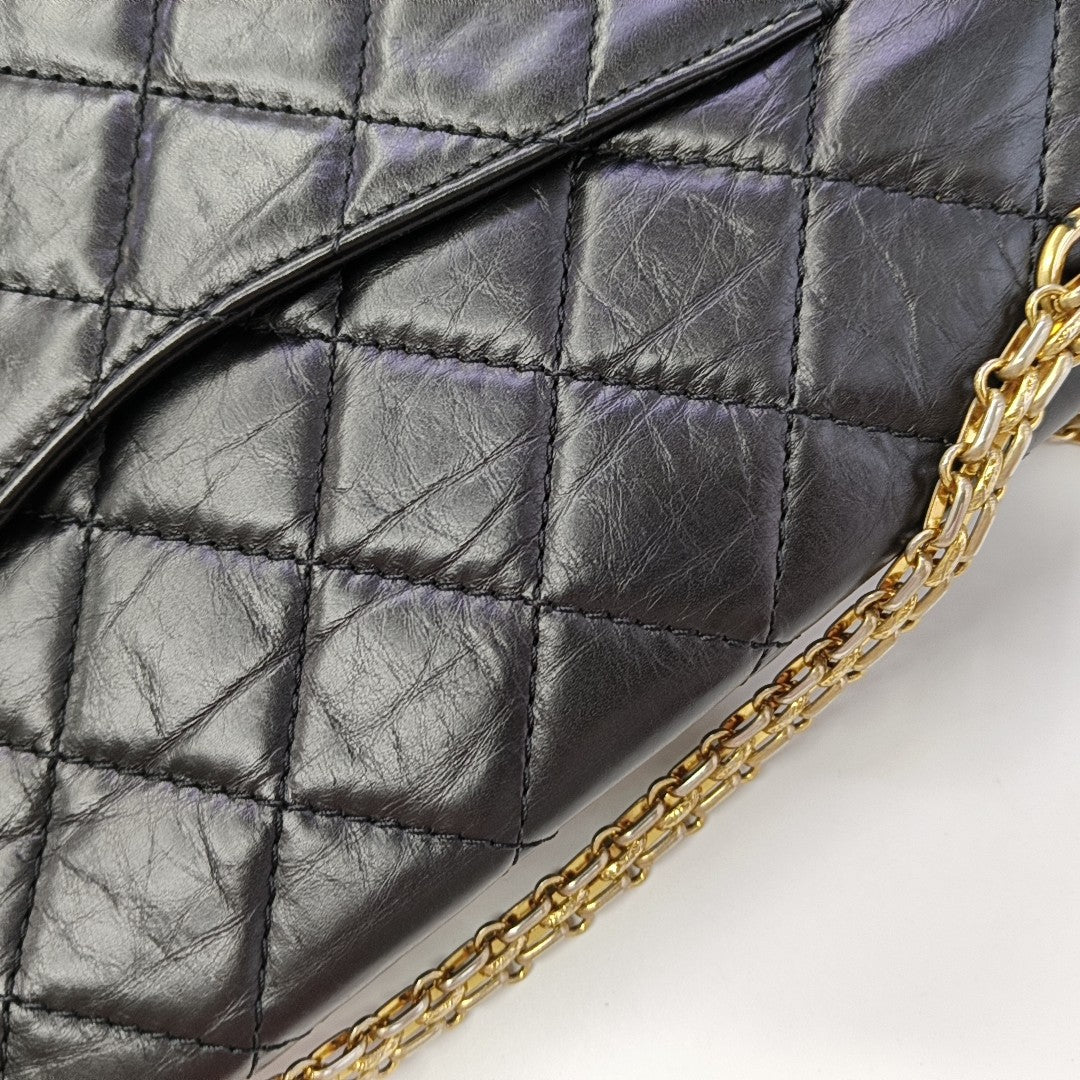 2.55 Maxi Quilted Calfskin Black