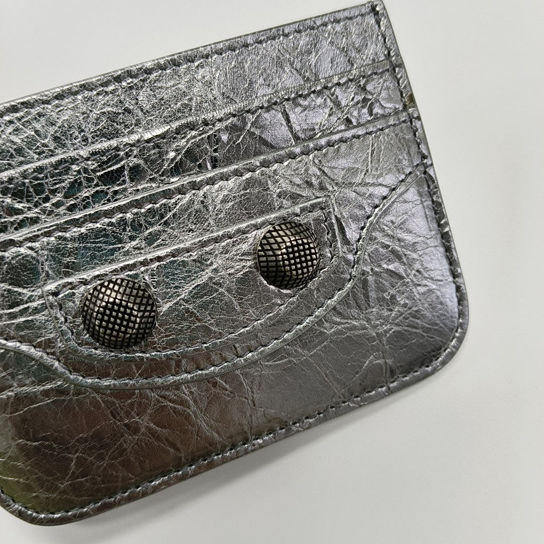 Le Cagole Lambskin Silver Card Holder