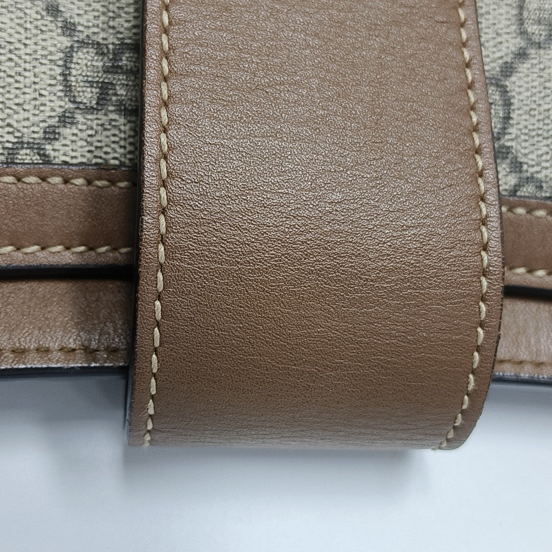Padlock Medium Monogram Coated Canvas Beige