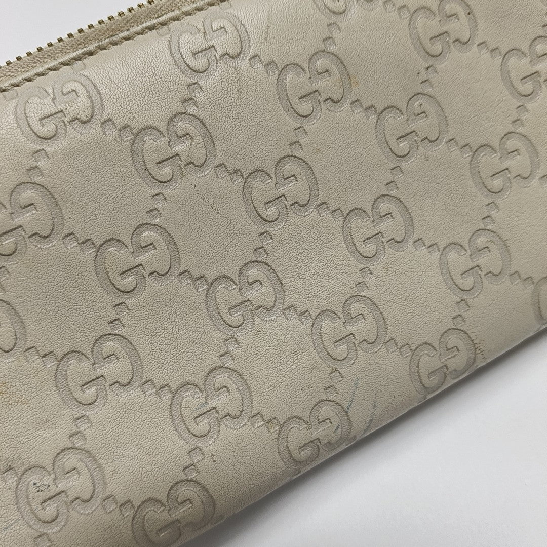 Monogram Leather Wallet Beige