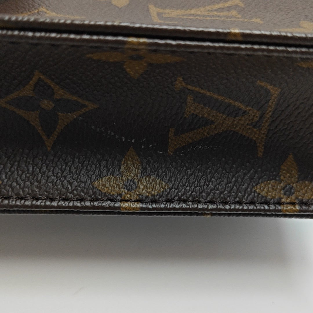 SAC PLAT Mini Monogram Coated Canvas Brown