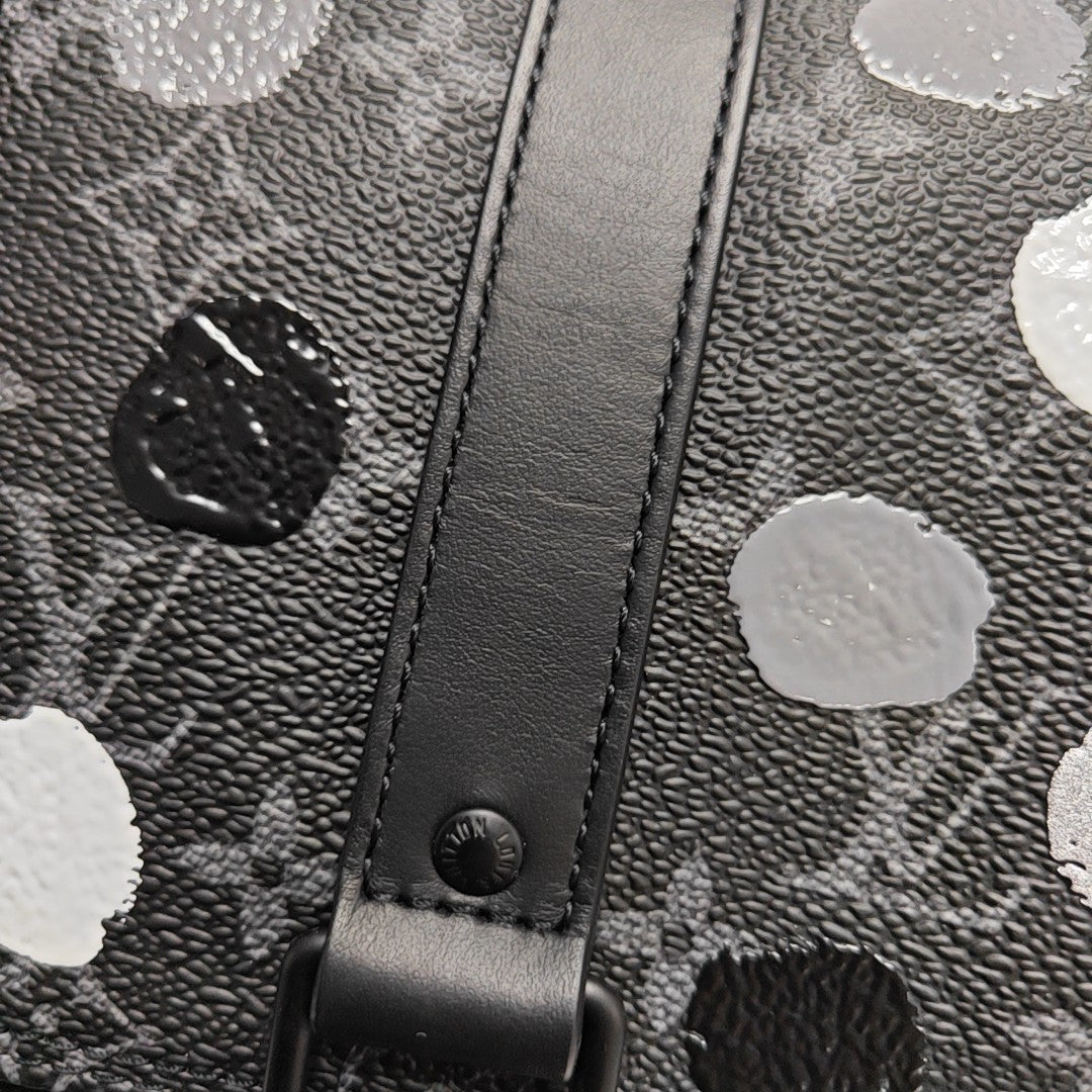 KEEPALL Monogram Coated Canvas Black