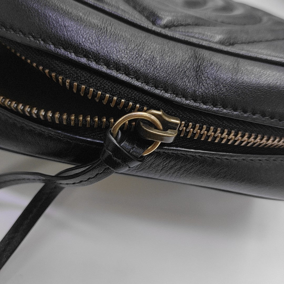 GG Marmont Mini Quilted Calfskin Black