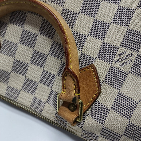 SPEEDY 30 Damier Azur Coated Canvas White