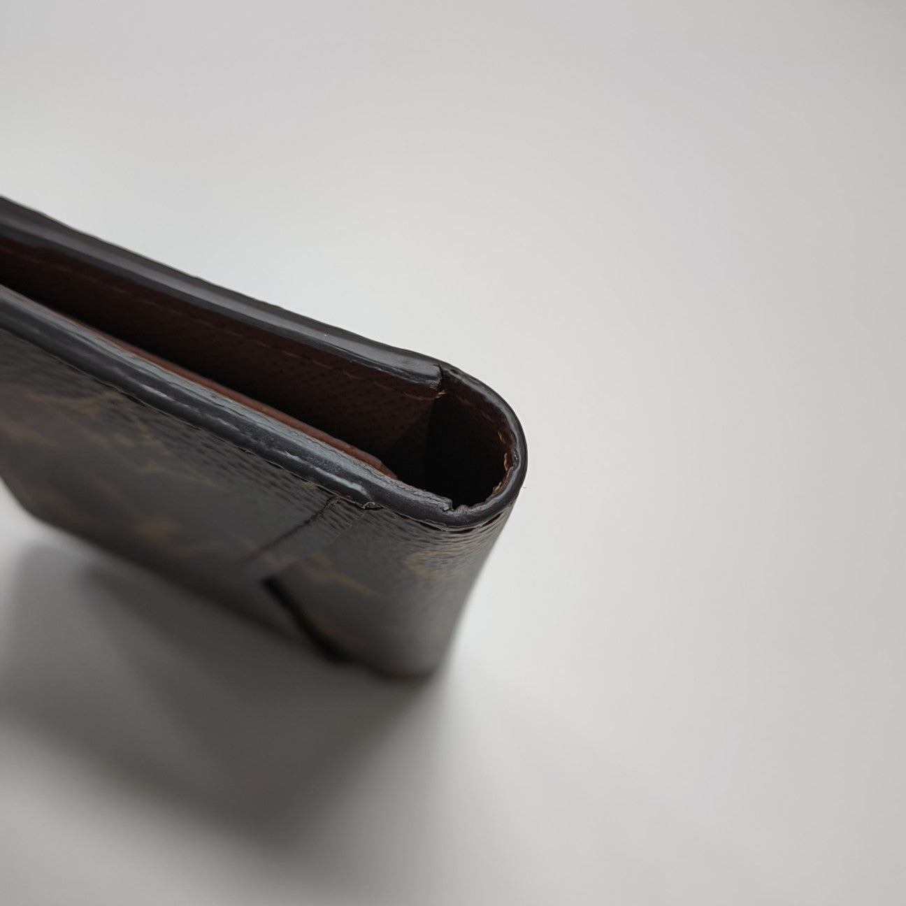 JAMES Monogram Coated Canvas Brown Card Holder