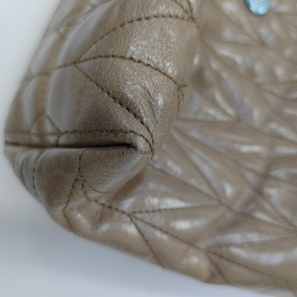 Quilted Calfskin Shoulder Bag Beige