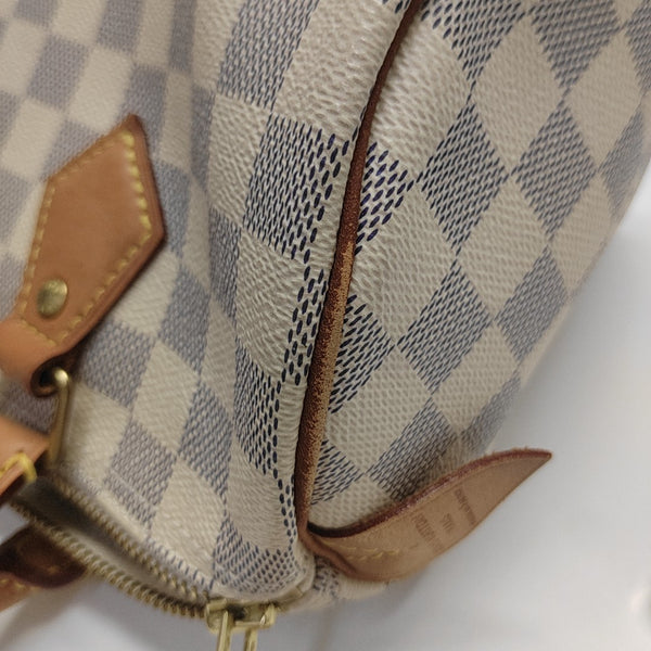 SPEEDY 25 Damier Azur Coated Canvas White