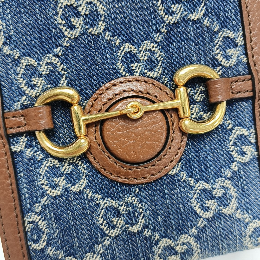 Horsebit 1955 Mini Monogram Denim Blue
