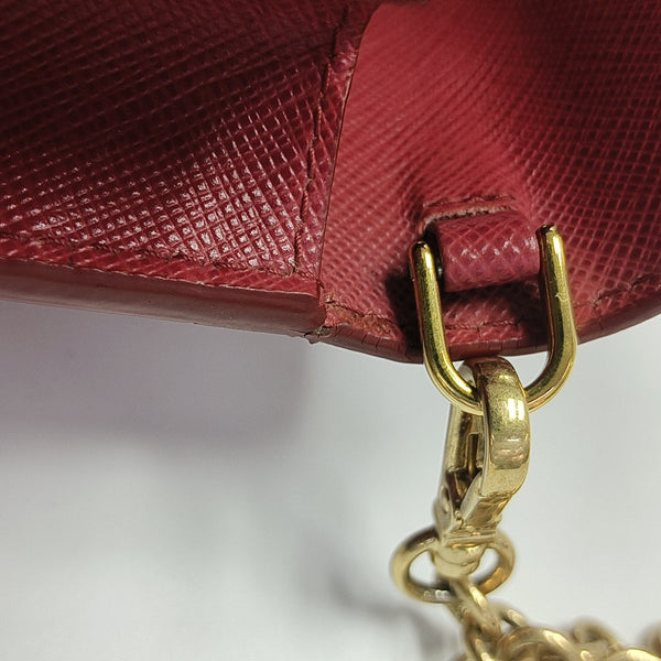Saffiano Calfskin Shoulder Bag Red