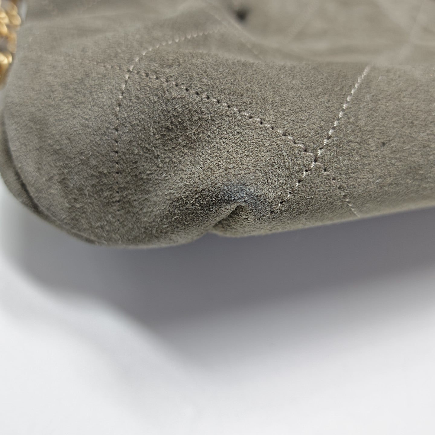 HOBO Large Quilted Suede Gray