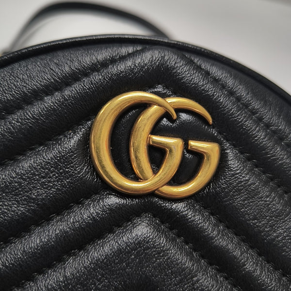 GG Marmont Mini Quilted Calfskin Black