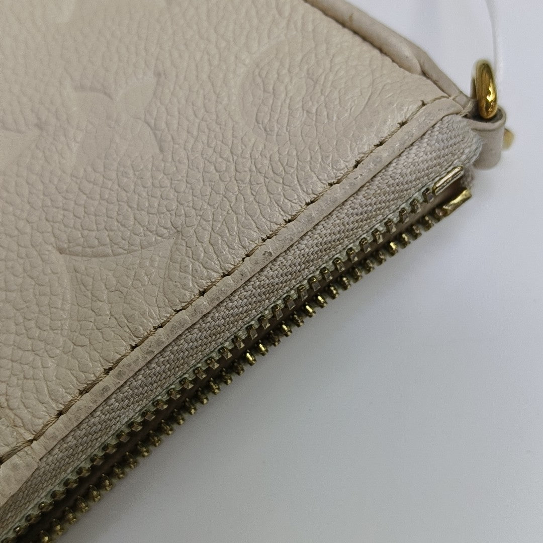 EASY POUCH ON STRAP Calfskin Beige