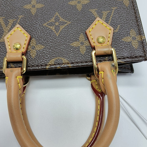 SAC PLAT Mini Monogram Coated Canvas Brown