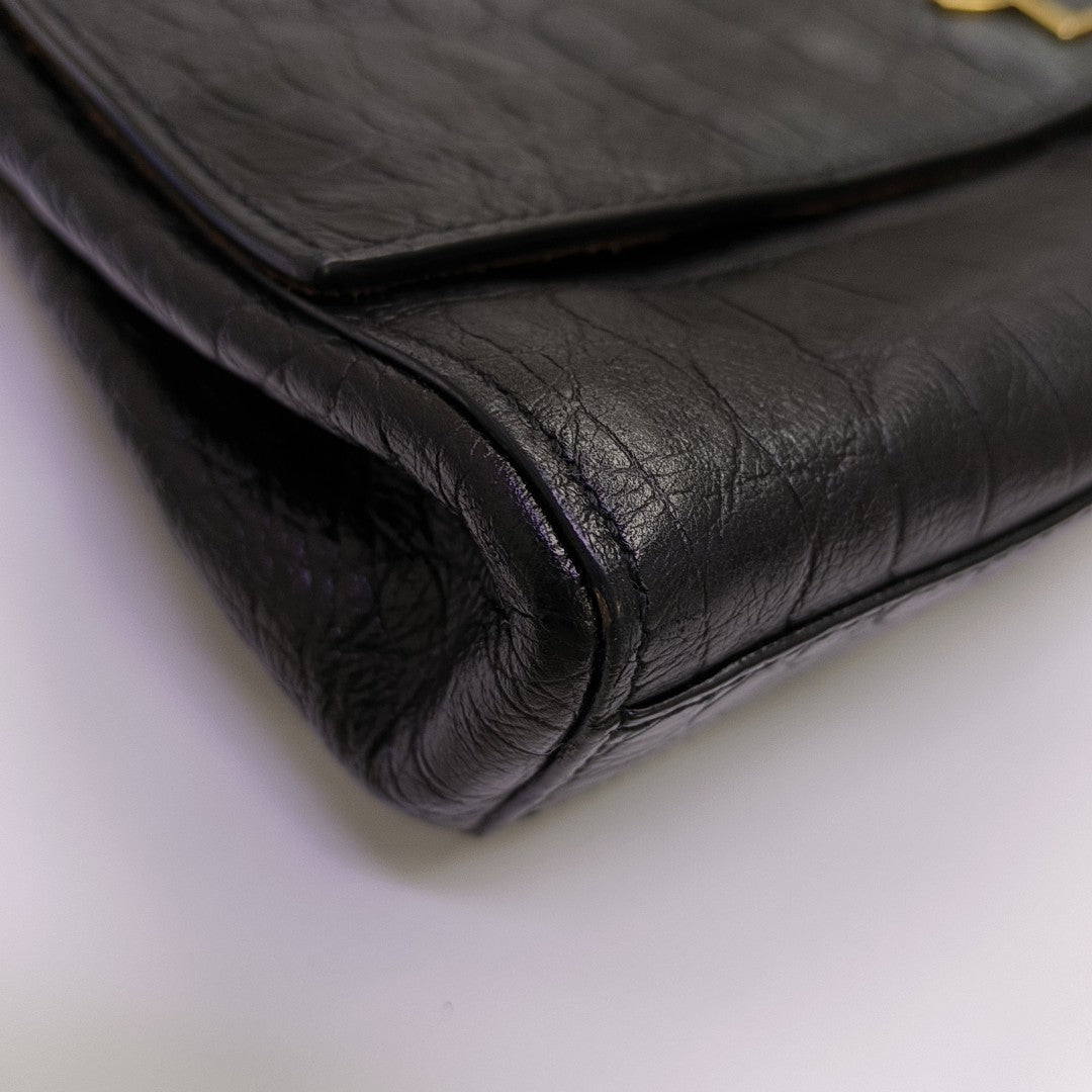 Calfskin Shoulder Bag Black