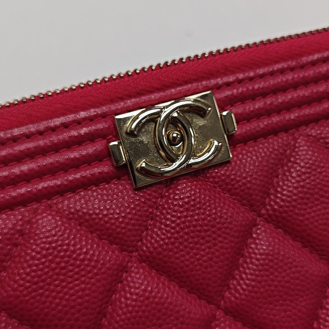 BOY CHANEL Large Quilted Calfskin Pink