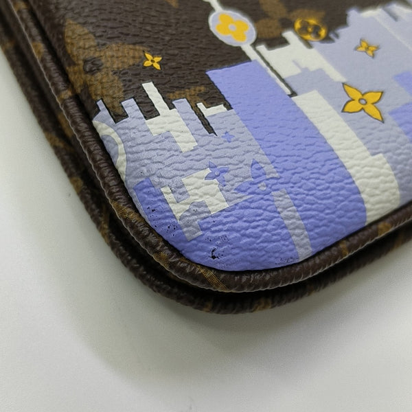 DOUBLE ZIP Monogram Coated Canvas Brown