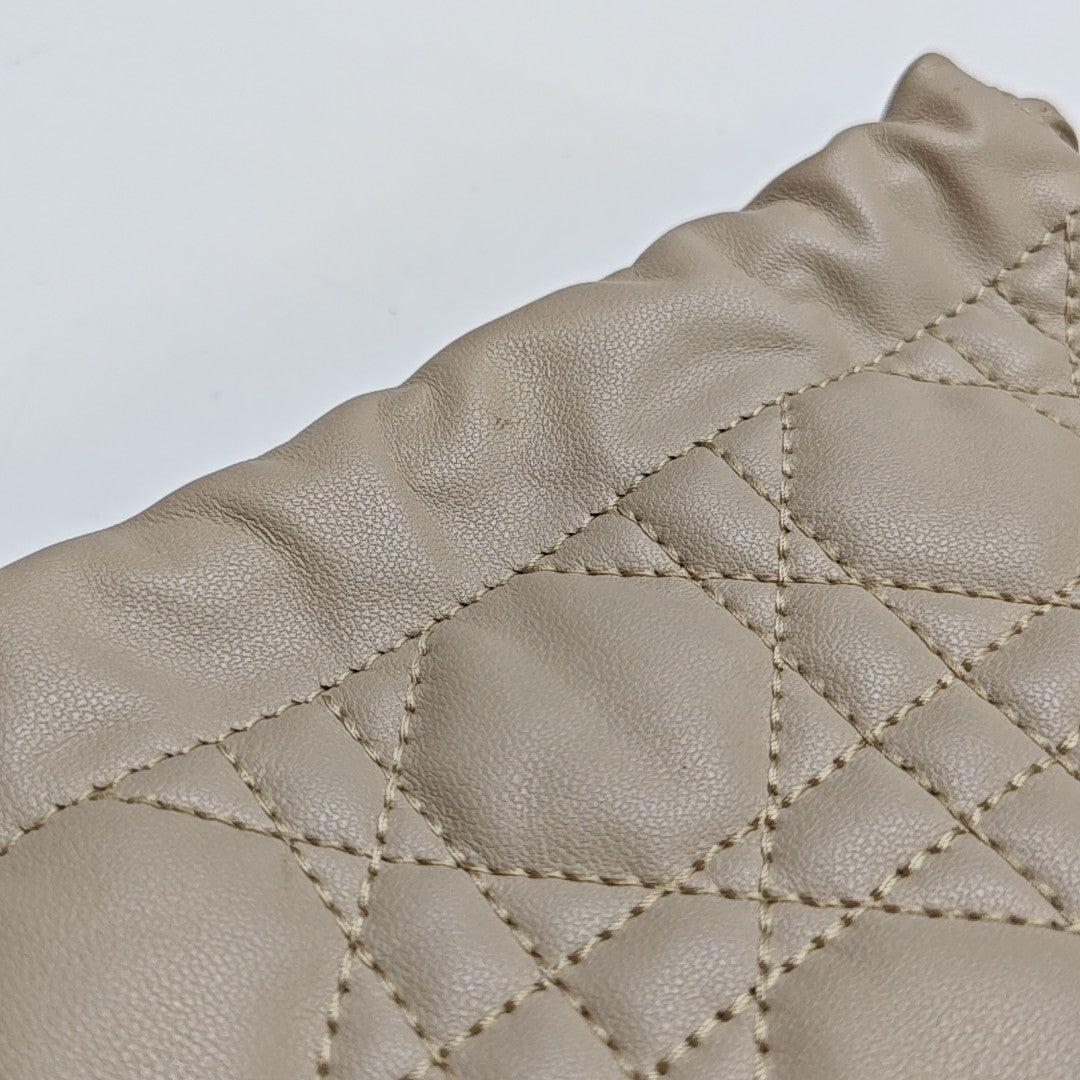 Authenticated pre-owned  Lady Dior Milly Mini Cannage Lambskin Beige - Shoulder Bag at Looply
