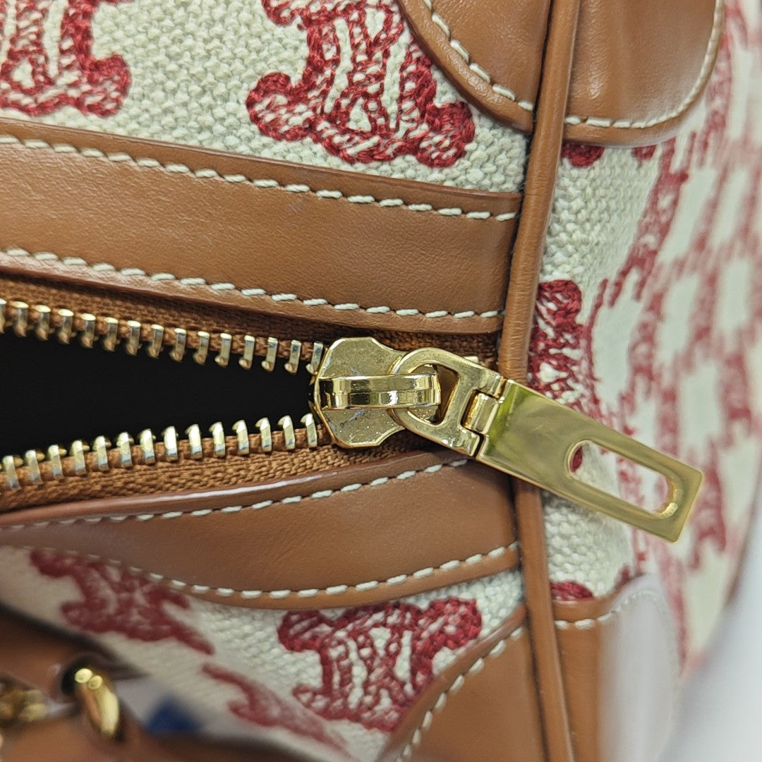 Fabric Shoulder Bag Small Brown