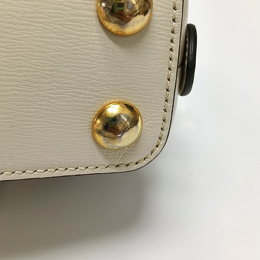 Authenticated pre-owned  Horsebit 1955 Mini Coated Canvas Beige - Shoulder Bag at Looply