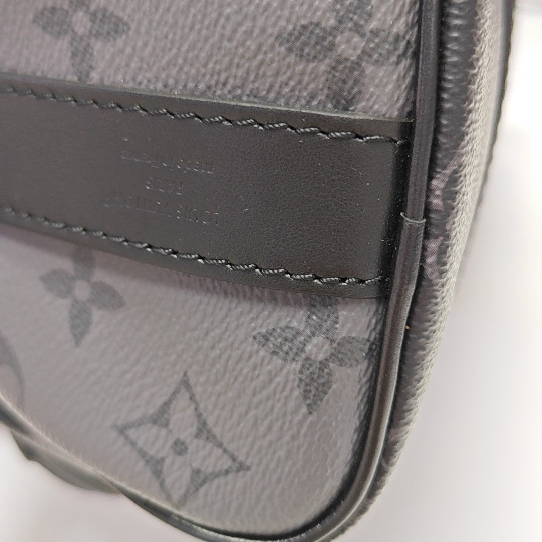 KEEPALL 25 Monogram Coated Canvas Black