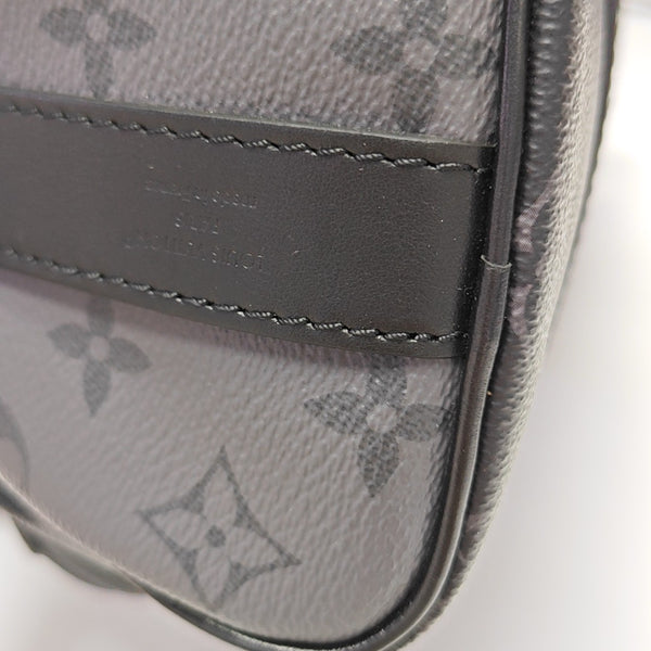 KEEPALL 25 Monogram Coated Canvas Black