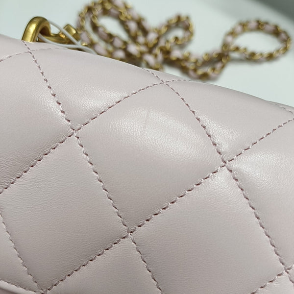 Quilted Lambskin Crossbody Bag Pink