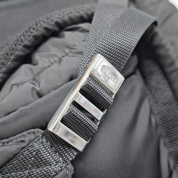 Quilted Nylon Backpack Black