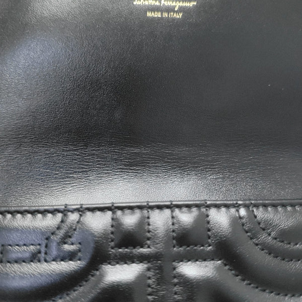 Gancini Quilted Calfskin Black