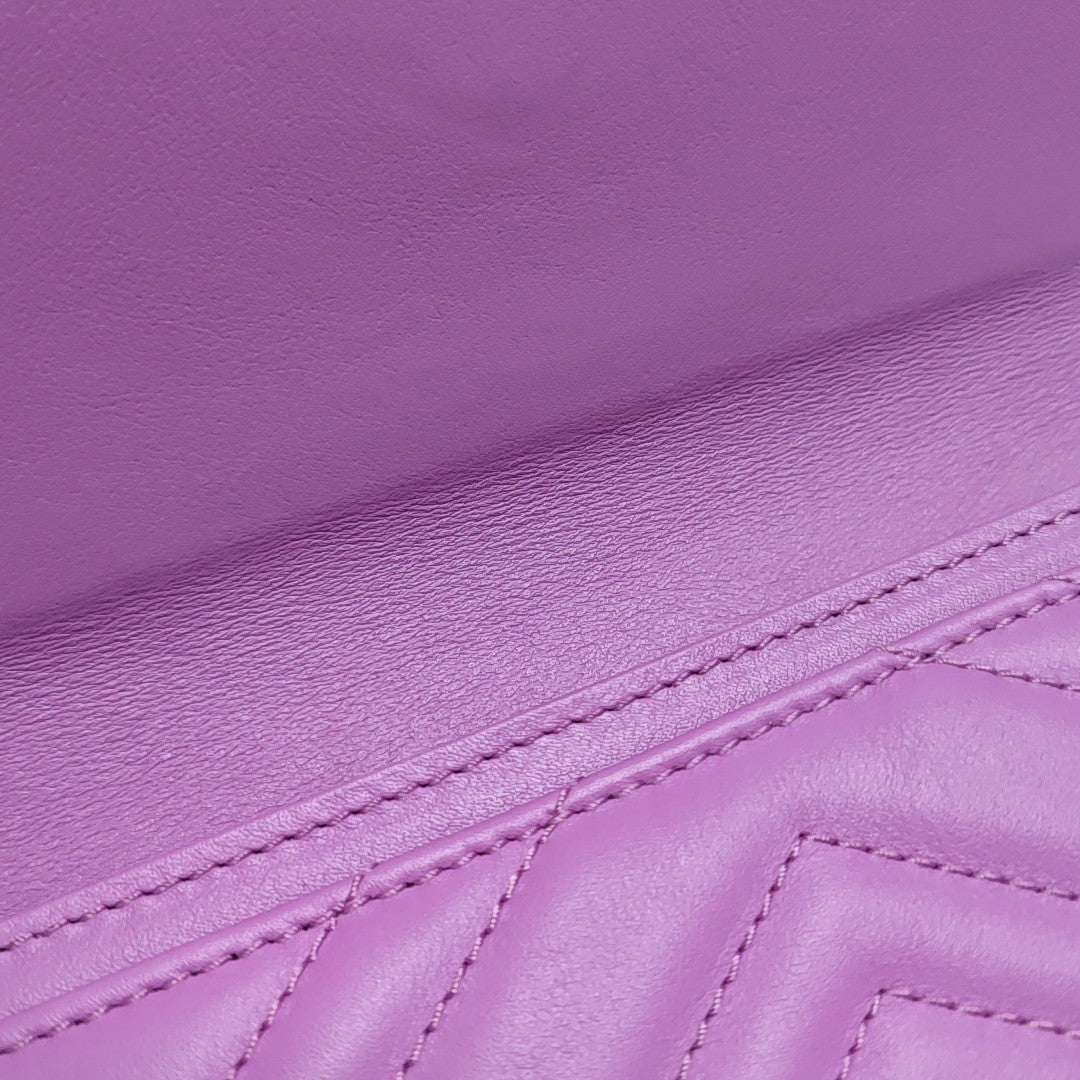 GG Marmont Super Mini Quilted Calfskin Pink Wallet
