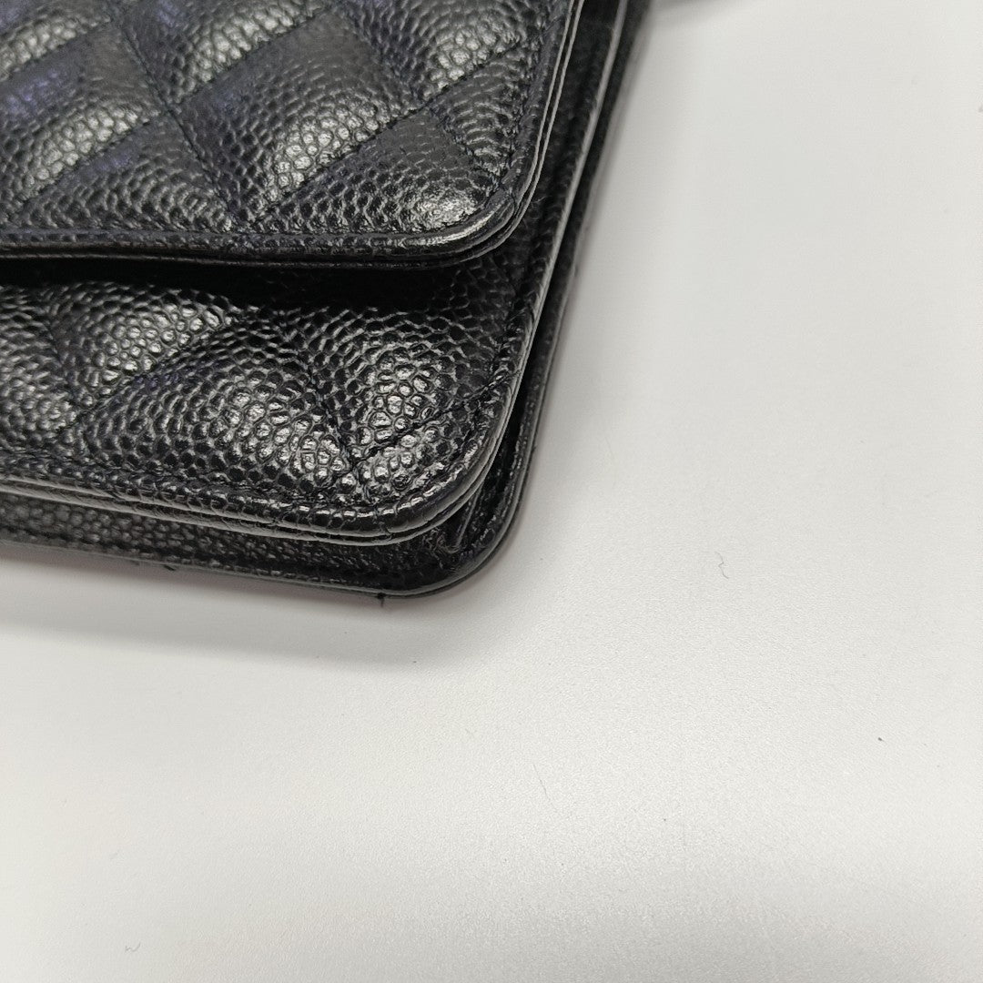 WOC Quilted Grained Calfskin Black