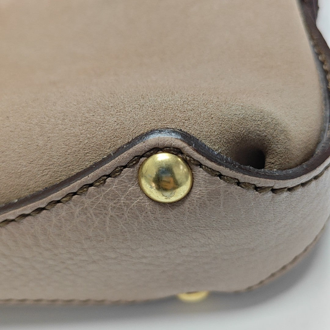 Suede Top Handle Bag Pink