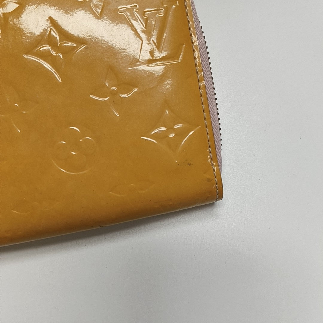 ZIPPY Monogram Patent Leather Yellow Wallet