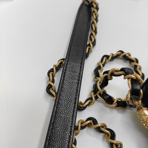 24A Quilted Grained Calfskin Black