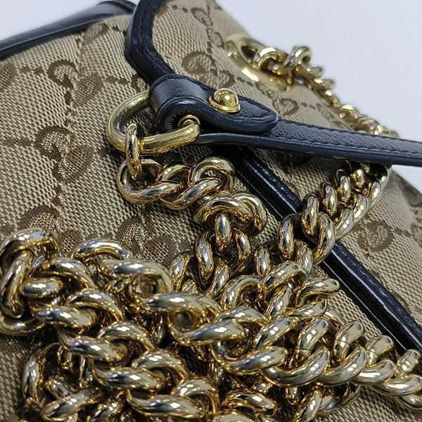 GG Marmont Small Quilted Canvas Brown