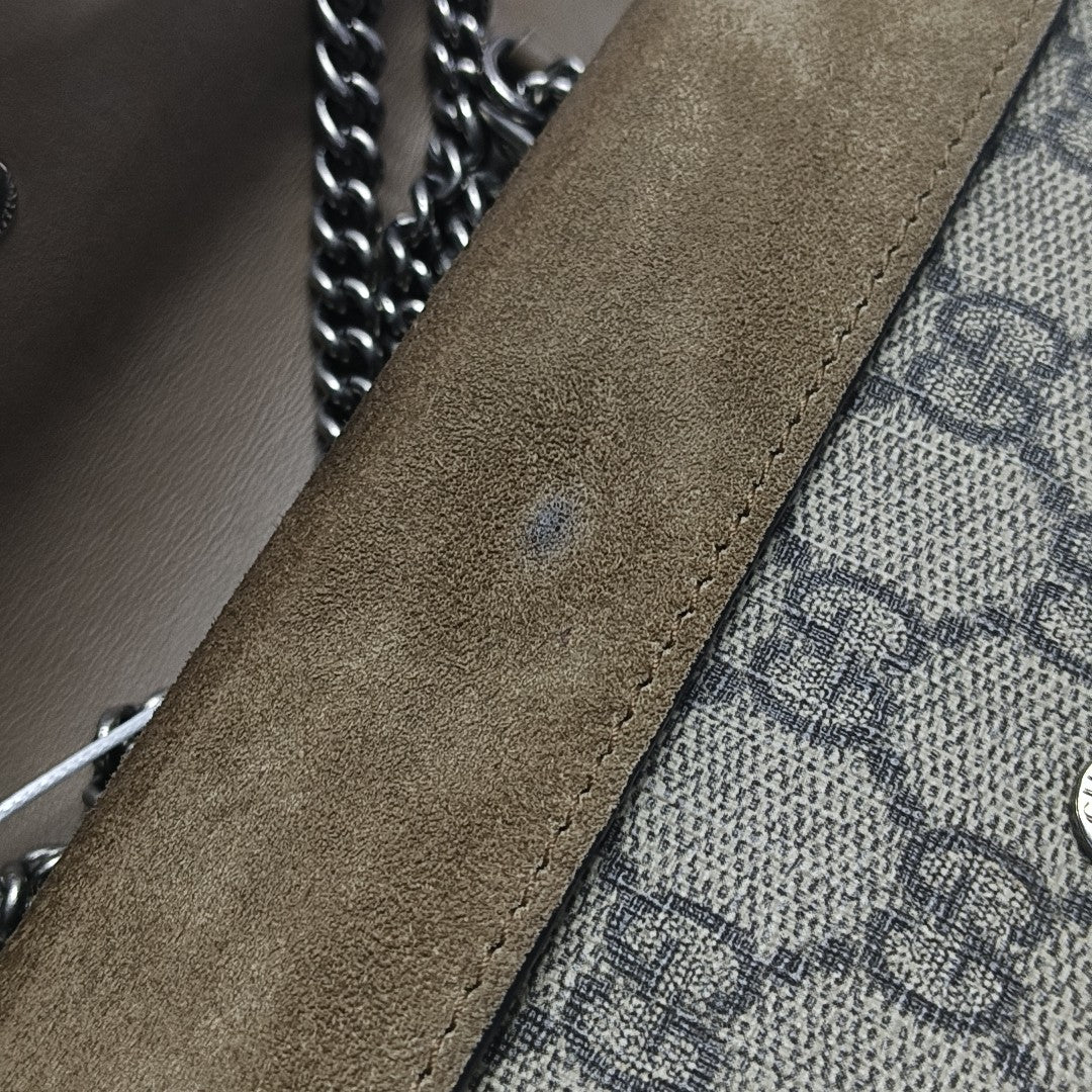 Dionysus Super Mini Monogram Coated Canvas Beige