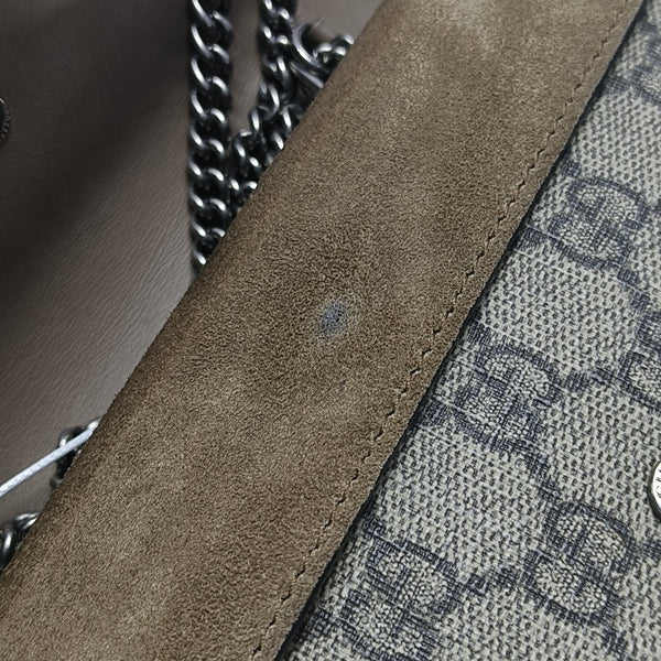 Dionysus Super Mini Monogram Coated Canvas Beige